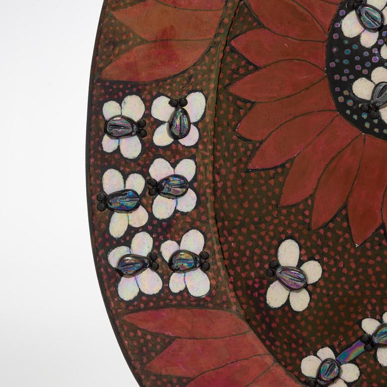 Birger Kaipiainen, dekorationsfat, stengods, signerat Kaipiainen Arabia Finland.