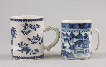 MUGGAR, 2 st, porslin, Kina 1700-1800-tal.