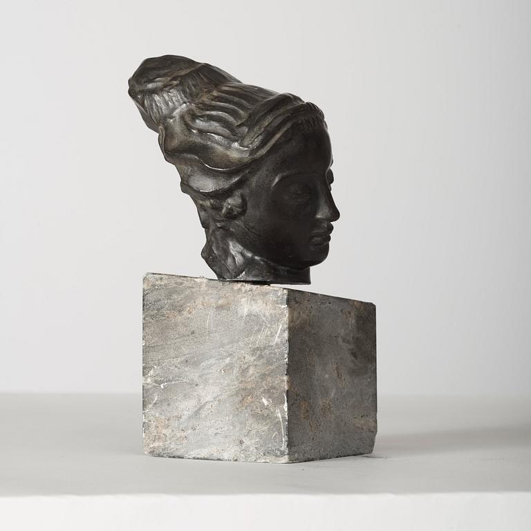 CARL MILLES, skulptur, mörkpatinerad brons, gjutarstämpel L. Rasmussen, Køpenhavn.