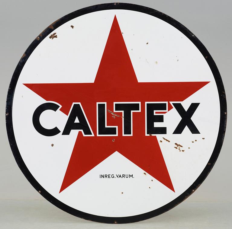 EMALJSKYLT, "Caltex", omkring 1900-talets mitt.