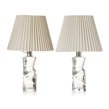 Olle Alberius, a pair of table lamps model "2214/271", Orrefors, 1960-70s.