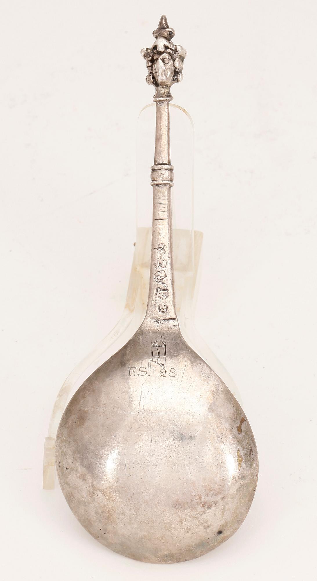SUPSKED, silver, Nicolaus Brun, verksam 1633-1662 i Västerås. Vikt ca 36 gram.