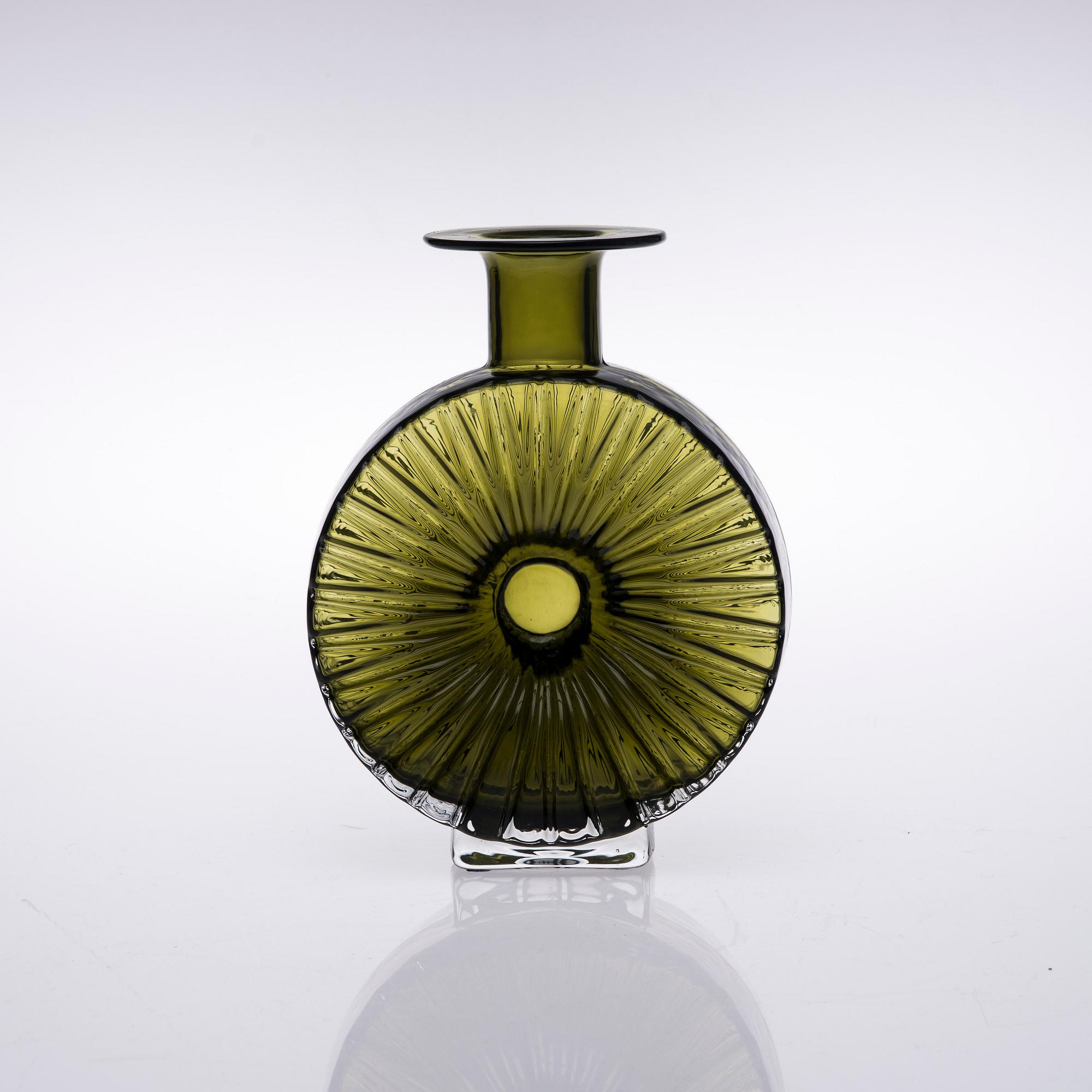 FLASKA, glas "Solflaskan", Helena Tynell, Riihimäen lasi. Formgiven 1964.