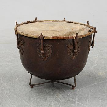 A 18th century kettle drum.