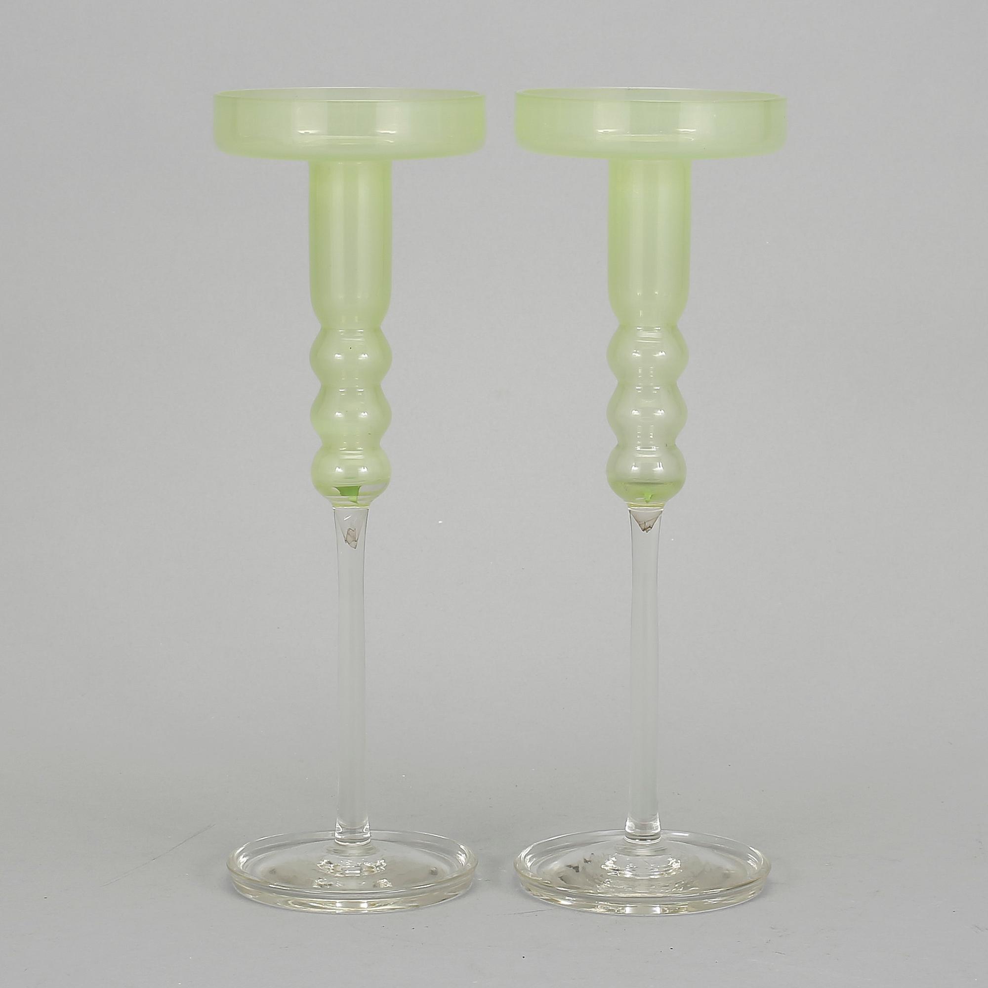 NANNY STILL, ljusstakar, ett par, Riihimäen Lasi Oy, Finland 1964-66.