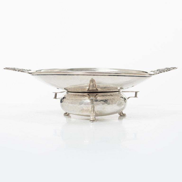 Skål samt skålfat, silver, Birmingham 1906 samt 1921, bl a Marples & Co.