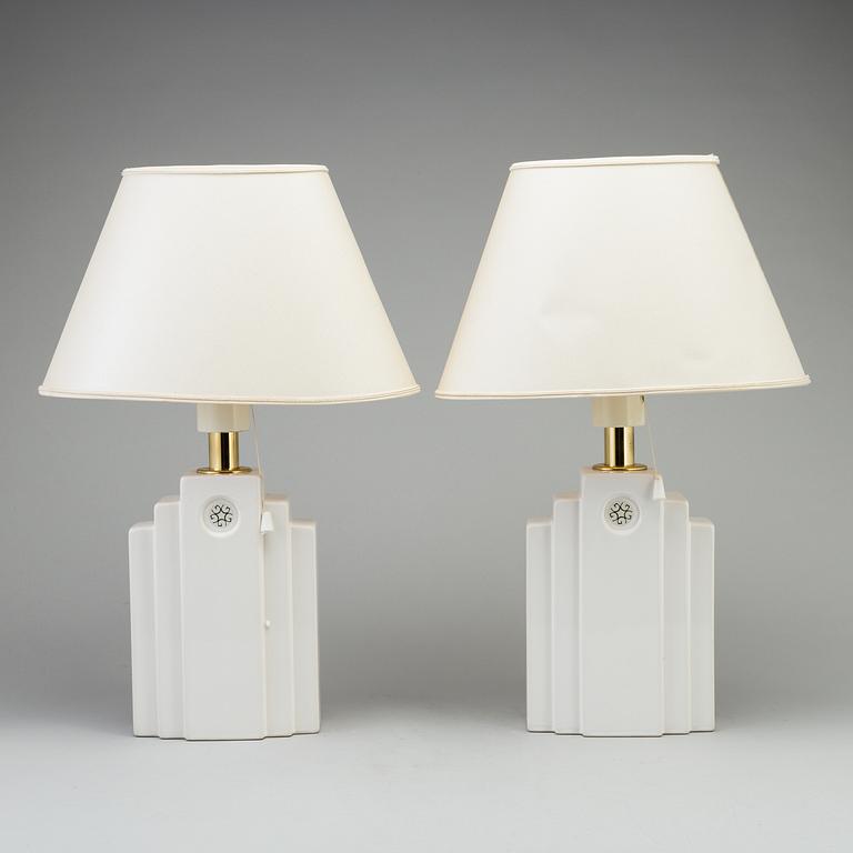 a pair of 1980's ceramic table lights by Boréns.