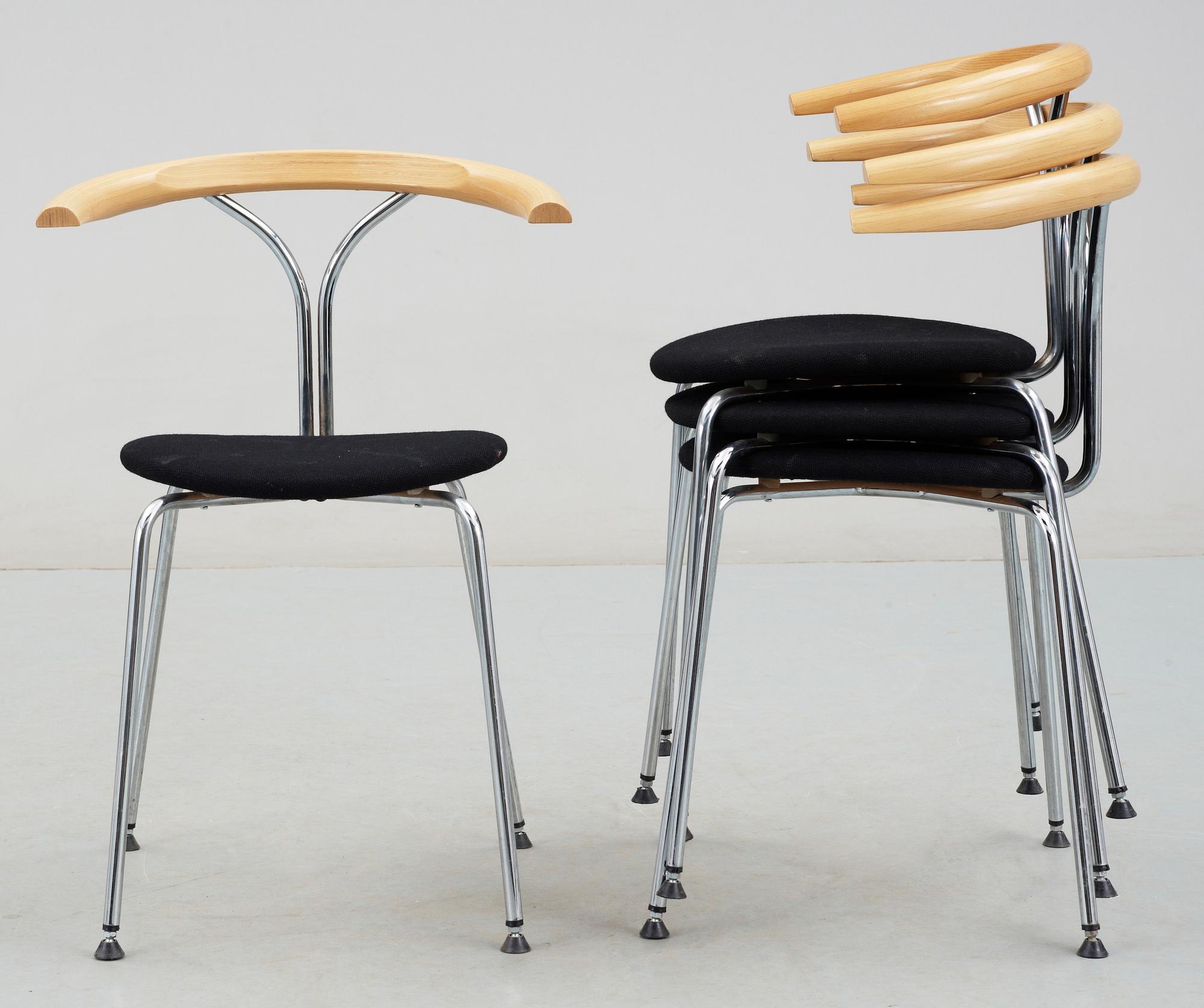 STOLAR, 4 st,  Björn Alge, Lindlöfs Interiör, Lammhult. Stämpelmärkta.