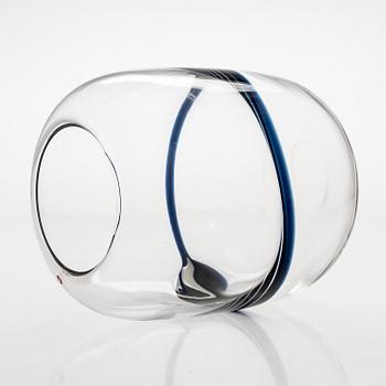 Timo Sarpaneva, maljakko, "Blues", signeerattu 10/1986, Iittala. Suomi.