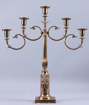 KANDELABER, mässing, empirstil.