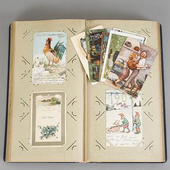 VYKORTSALBUM, tidigt 1900-tal, omkring 100 bilder.