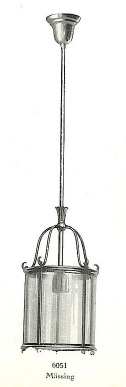 Harald Notini, a ceiling lamp model "6051", Arvid Böhlmarks Lampfabrik, Stockholm, 1920s-30s.