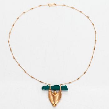 Kimmo Virkkunen, A 14K gold and textile neckalce. Helsinki 1990.