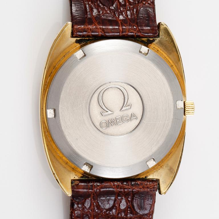 ARMBANDSUR, guld på stål, Omega, Megaquartz 32 KHz, Genève.