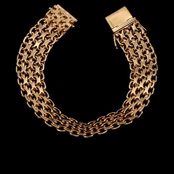 ARMLÄNK, 18k guld, B E Franzen, Stockholml, 1964. Vikt 38 g.