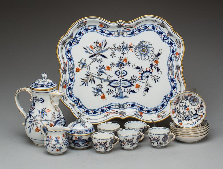 KAFFESERVIS, 9 delar, porslin, Meissen.