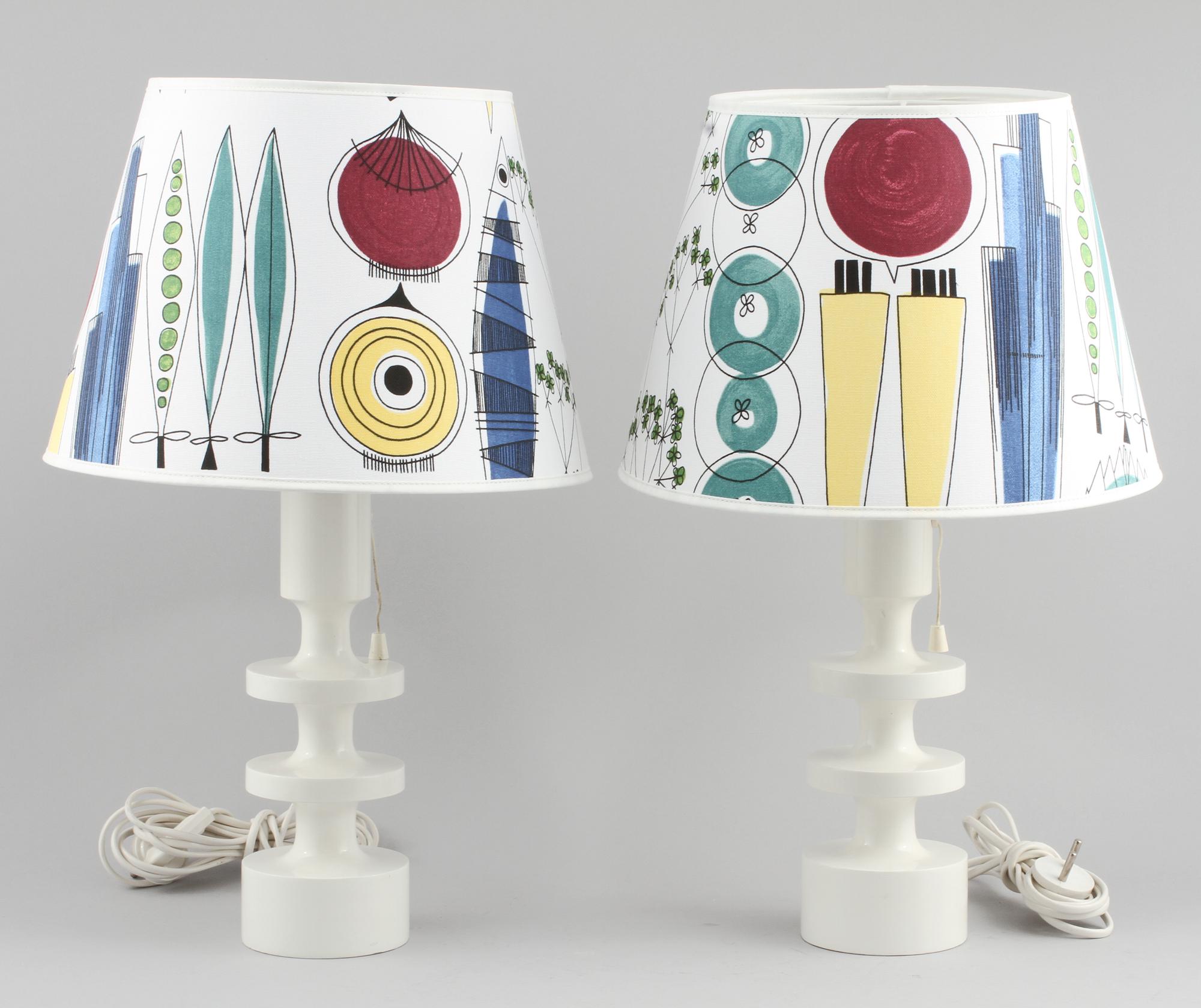 BORDSLAMPOR, ett par, "Flens", Uno och Östen Kristiansson, Luxus, 1960-tal.