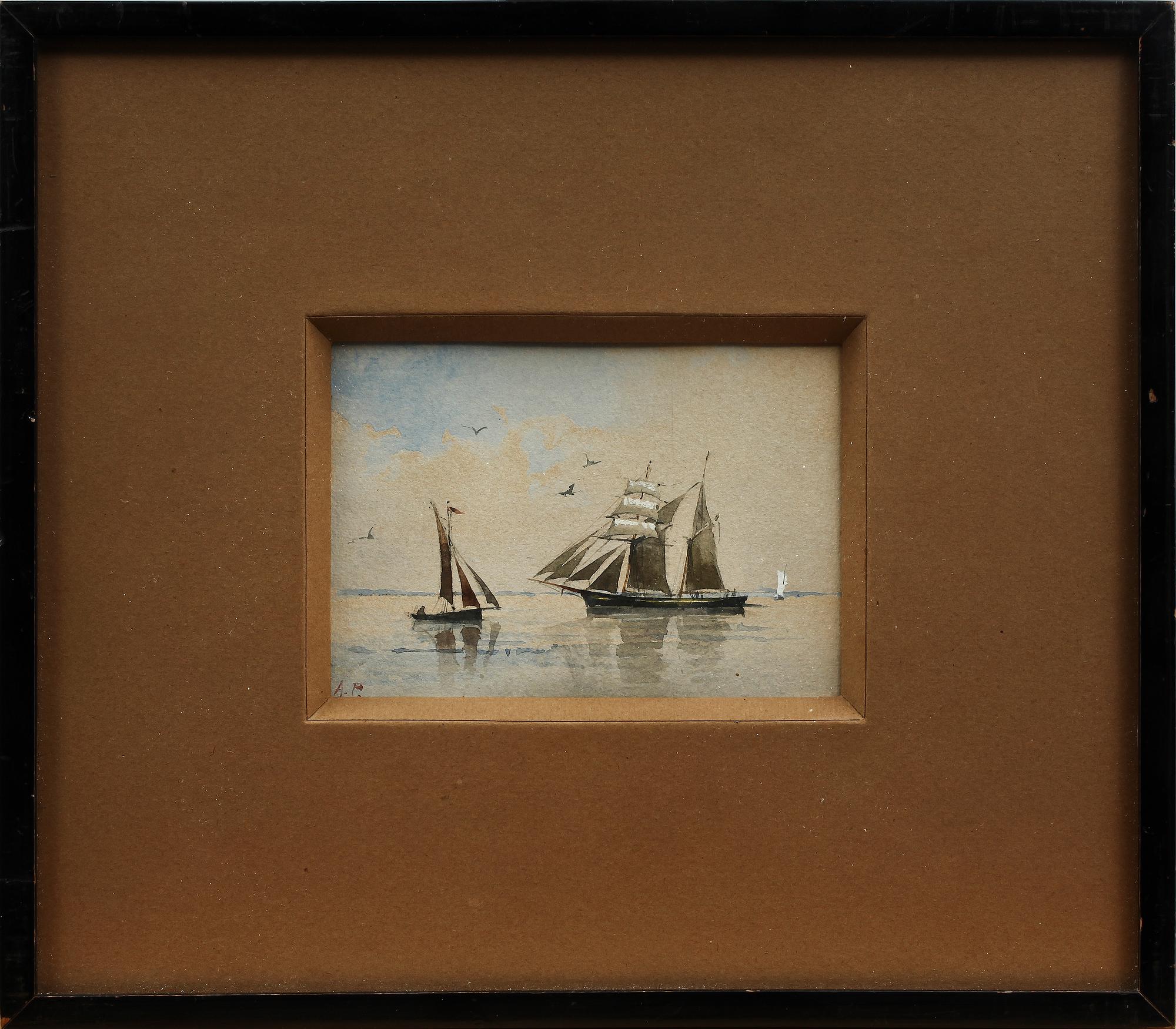 ARNOLD ABRAHAM PLAGEMANN, akvarell, monogramsign.