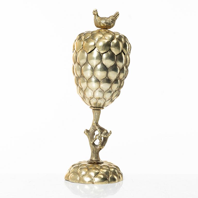 A silver gilt grape cup, historicism, 19th Century.