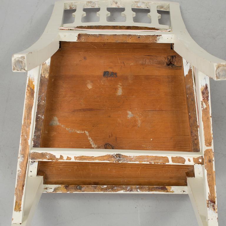 A pair of Swedish Gustavian chairs by Anders Andersson, signed AAS, Lindome from around year 1800.