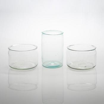 A set of 3 glass jars, among others Karhulan lasitehdas, first half of the 20th century.