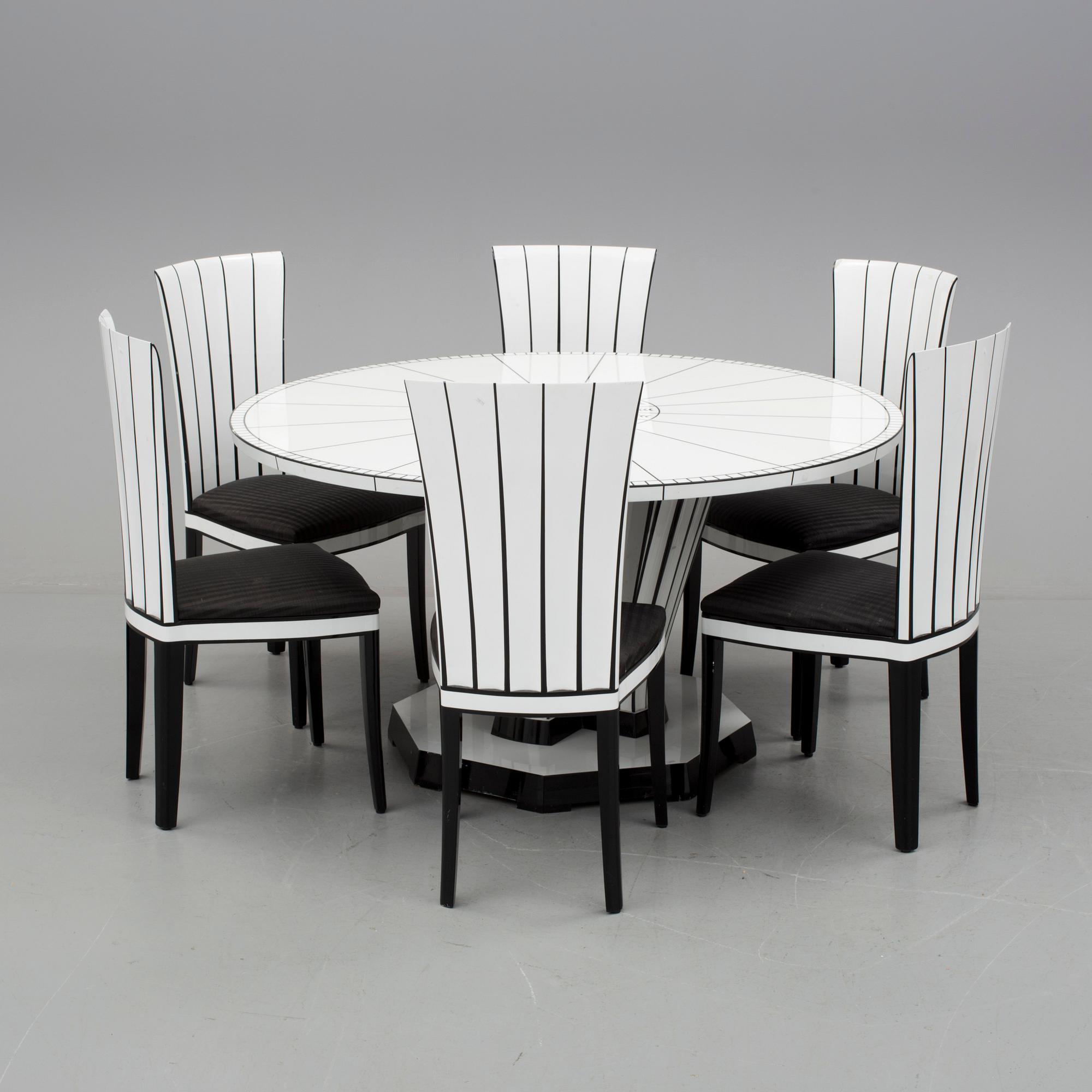 MATGRUPP, 6+1 delar, "Cranbrook", Eliel Saarinen, Adelta, Finland, formgivna 1929-30. 1900-talets andra hälft.