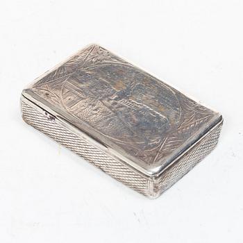 A Russian silver box, Moscow, 1842.