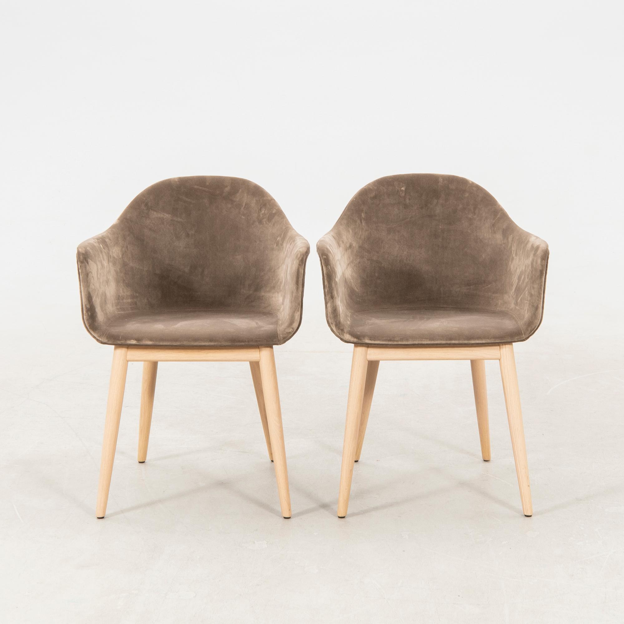 Norm Architects "Harbour Dining Chair" armchairs, a pair, and chairs, a pair, for Audo Copenhagen, contemporary.