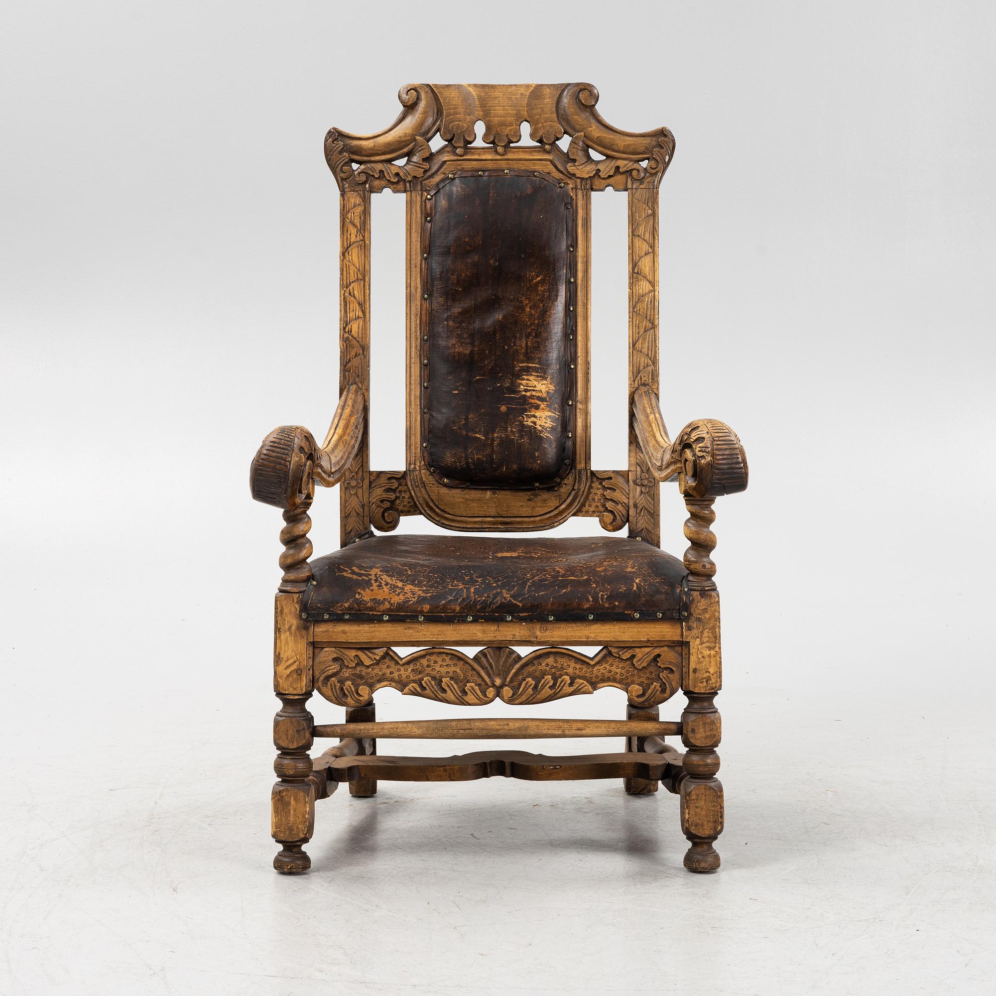 A late Baroque armchair, 18th century.