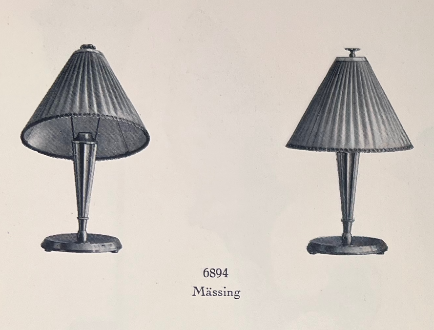 Harald Notini, a table lamp model "6894", Arvid Böhlmarks Lampfabrik, Stockholm, 1920s.