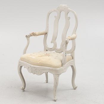 A Rococo armchairs, 18th century.