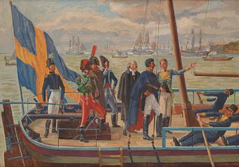 695. Arvid Fougstedt, Jean Baptiste Bernadotte anländer till Helsingborg 1810.