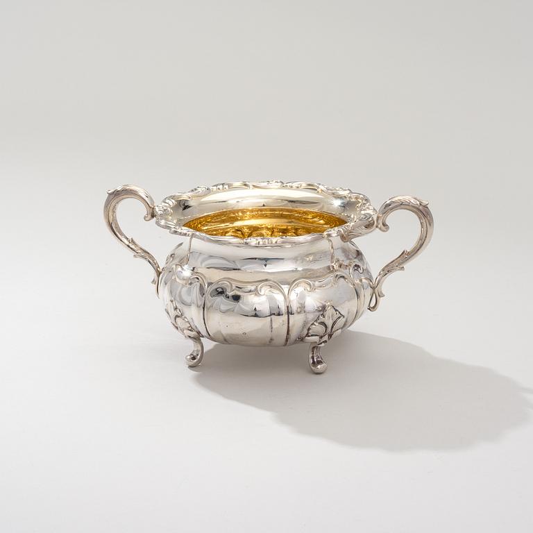 KAFFESERVIS, 3 delar, silver, Auran Kultaseppä, Åbo 1950. Vikt 1434 g.