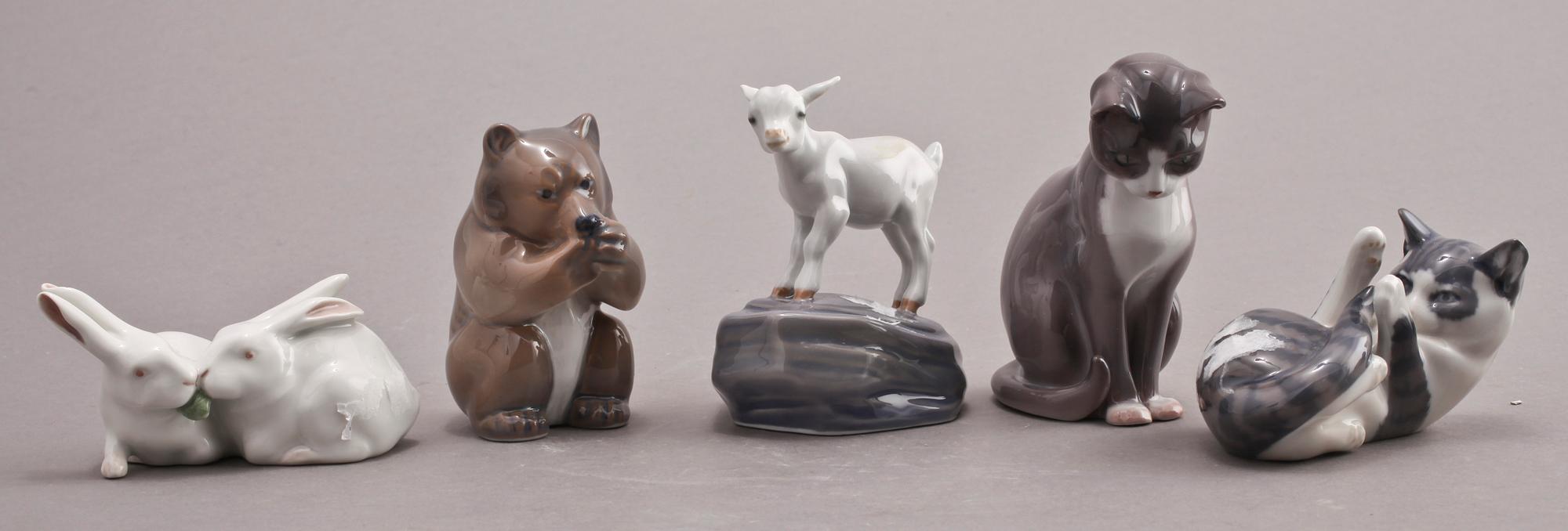 FIGURINER, 7 st samt FAT, Royal Copenhagen och Bing & Gröndahl.