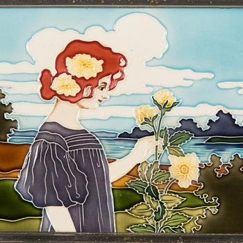 Carl Sigmund Luber, an Art Nouveau tray, Johann Von Schwarz, early 20th century.