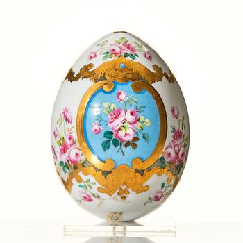 A Russian porcelain Easter Egg, 19th Century, presumably Imperial Porcelain Factory, St Petersburg.