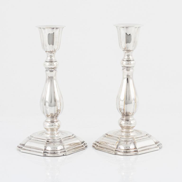 A pair of silver candle sticks, Ceson, Gothenburg, Sweden, 1992.