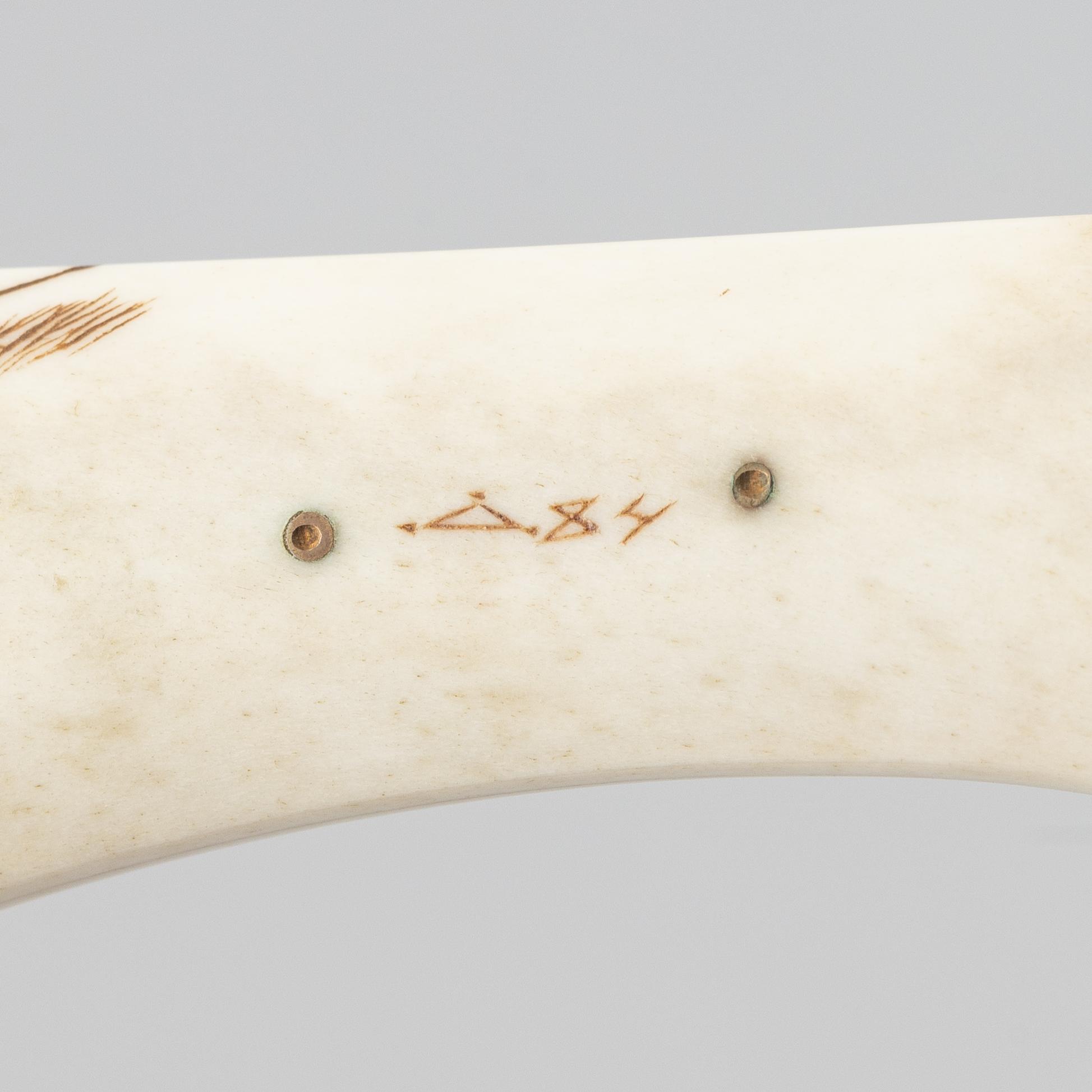 Svante Larsson, a reindeer horn knife, Lappträsk.