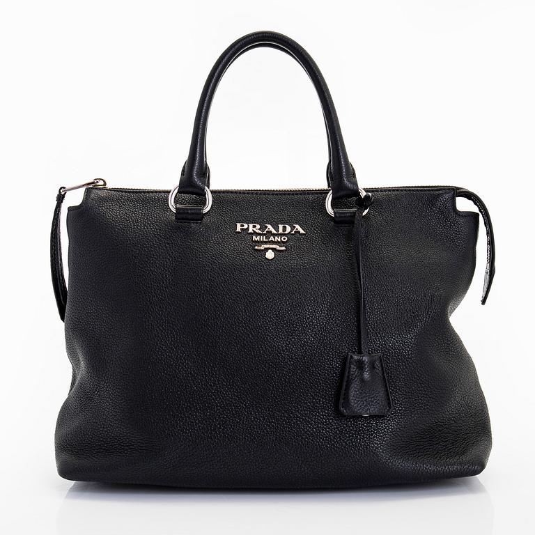Prada, a leather bag.