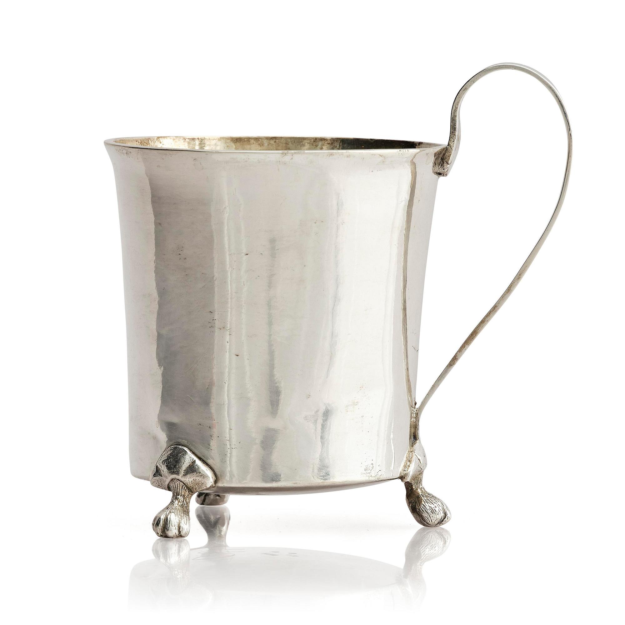 A Swedish early 19th century silver beaker with handle, mark of Anders Nymansson, Mariestad 1820.
