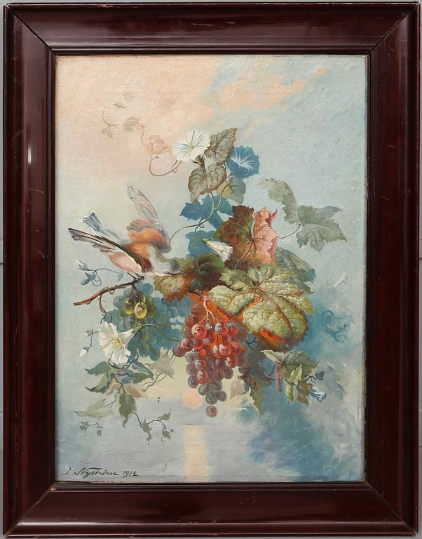 OKÄND KONSTNÄR, olja på duk, signerad Nyström och daterad 1912.