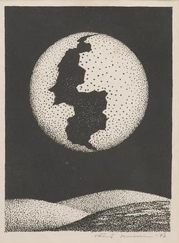 VÄINÖ ROUVINEN, litografia, signeerattu ja päivätty -73.