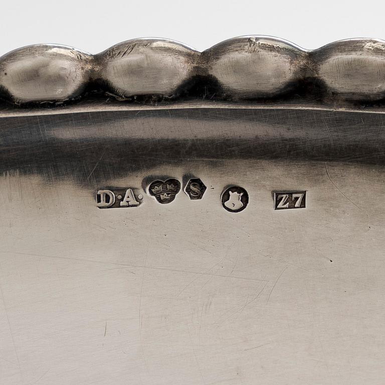 Fat, silver, engraved coat of arms, AB David Andersen & Comp, Stockholm 1926.