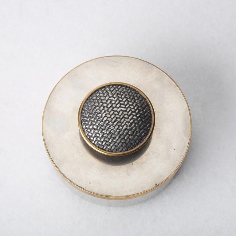 Estrid Ericson, a pewter and brass box with cover, Svenskt Tenn, Stockholm 1956.