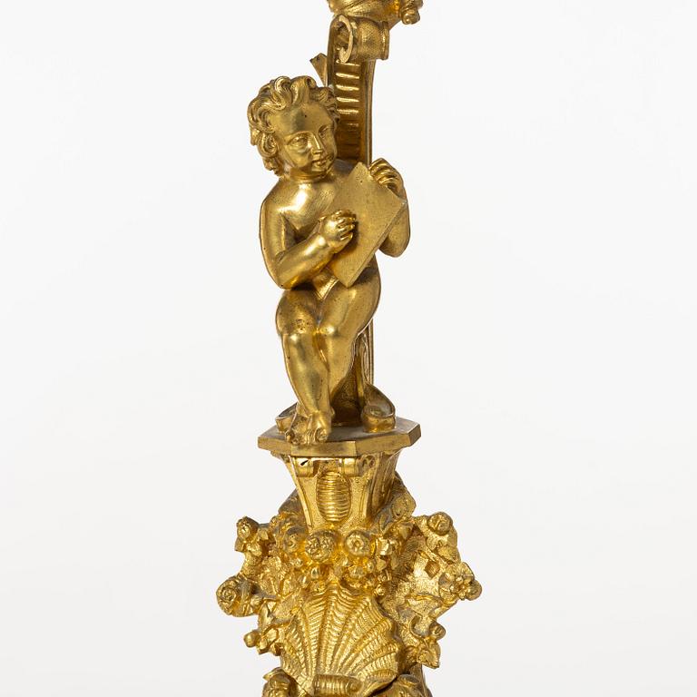 A pair of Louis XV style candelabras, 20th century.