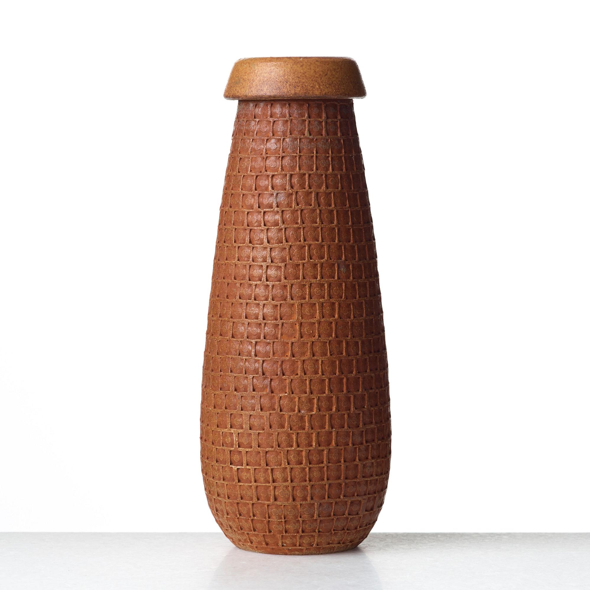 Stig Lindberg, a stoneware vase, Gustavsberg studio, Sweden 1962.