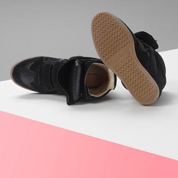 A pair of black suede sneakers from Isabel Marant, size 38.