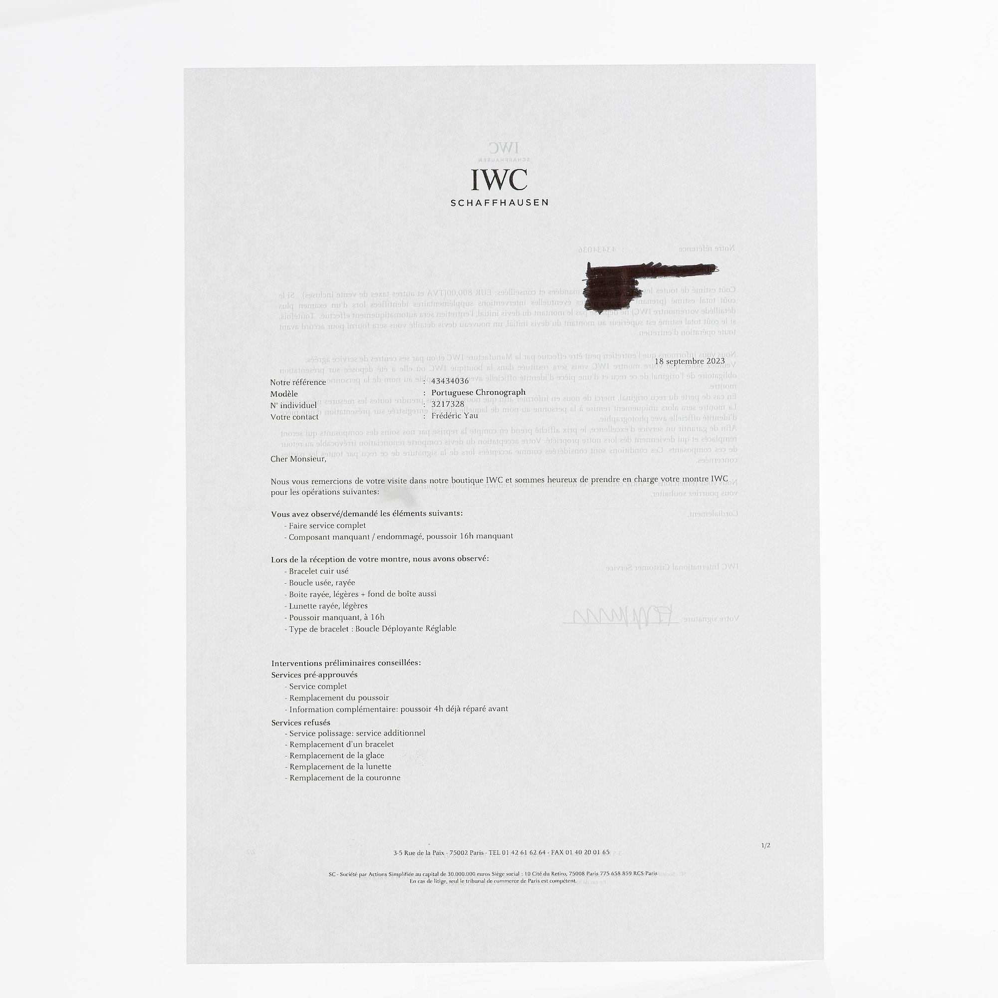 IWC, Portuguese Chrono, ca 2007.