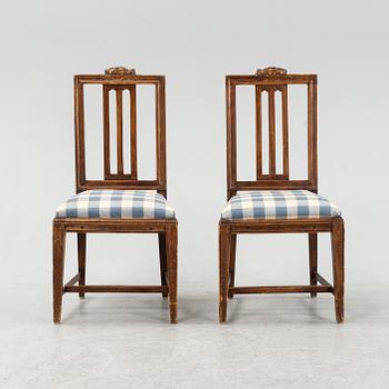 Stolar, ett par, gustavianska stockholmsarbeten, 1700-talets andra hälft.