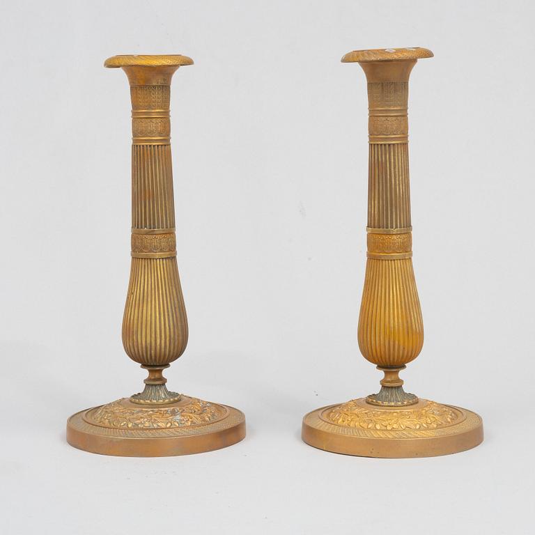 A pair of French Empire candlesticks, first part 18th century.